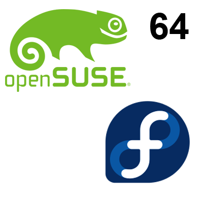 Logos openSUSE and Fedora